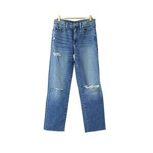 Road Trip Straight Leg Distressed Jeans - Medium Wash - 27